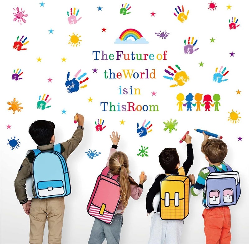CharmFlo Inspirational Wall Decals for Kids Motivational Classroom Decor with Removable Quotes The Future of The World is in This Room Peel and Stick Wall Stickers Bedroom Nursery School Playroom - Image 4